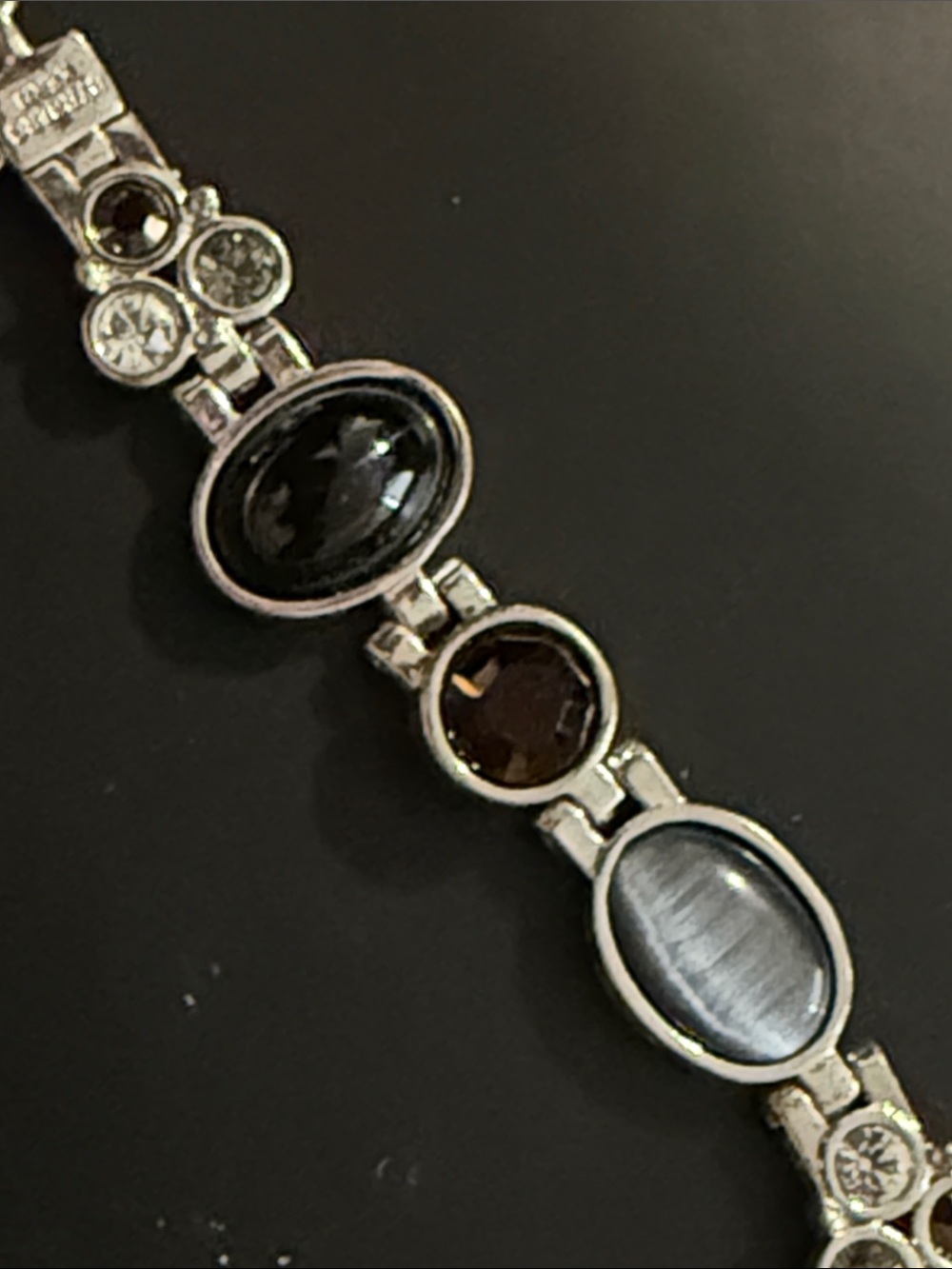 Vintage Dyrberg/Kern Silver Stone and Crystal Bracelet - Picture 6 of 7